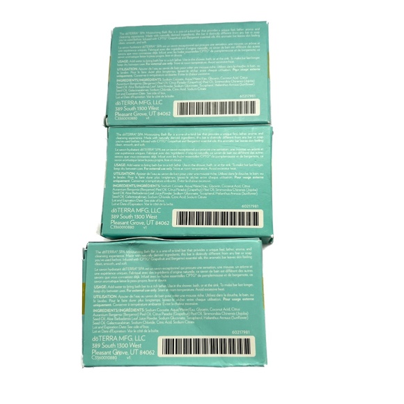 3 Spa Doterra Moisturizing Bath Bars Full Size 113 g Each - Picture 5 of 8
